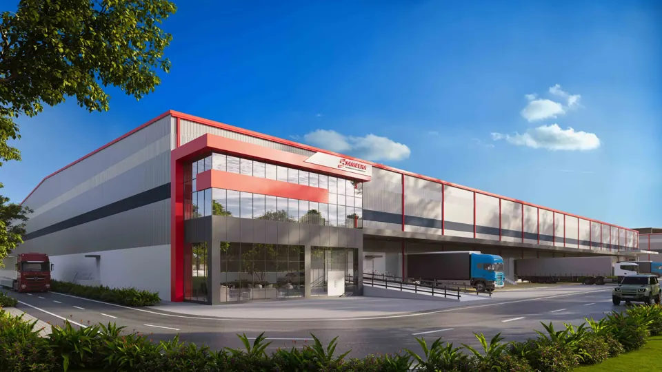 Warehouse office block with Sameera branding